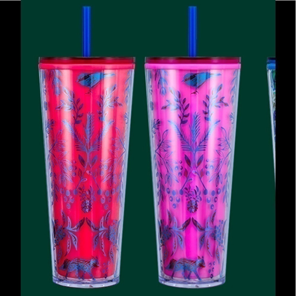 STARBUCKS 2022 Holiday Woodland Lace Berry Corsage Color Change Tumbler Venti